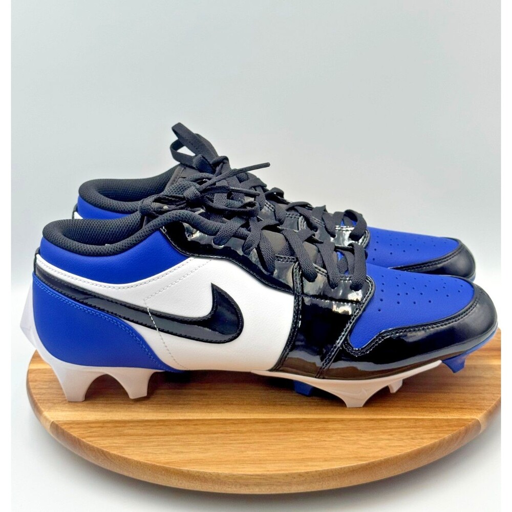 NIKE Jordan 1 TD Low Shoes Men's Size 12 Blue Black Football Cleats FJ6245-401